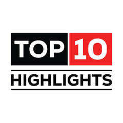 Top 10 Highlights logo or banner vector. 