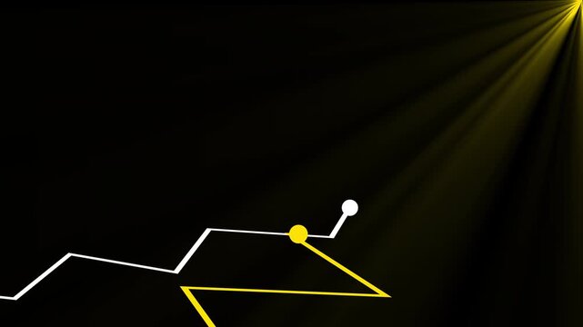 Hologram graph lines and increase on a grid background animation. Finance cryptocurrency Two graph lines are winding like snakes towards the front
