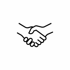 Fototapeta premium Handshake agreement minimalist vector icon