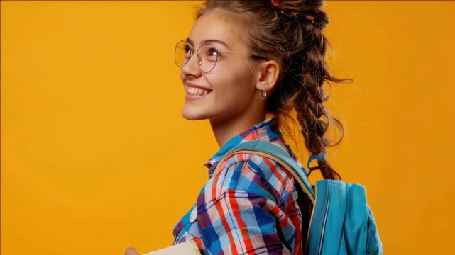 Happy student ready for school