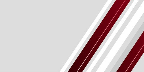Modern gray abstract vector long banner background.Abstract background design with geometric shape.red and white banner background with diagonal stripes design.Futuristic lighting background.