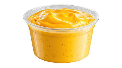 Collection set of cheese sauce in the glass bowl isolated on transparent background