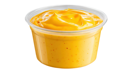 Collection set of cheese sauce in the glass bowl isolated on transparent background