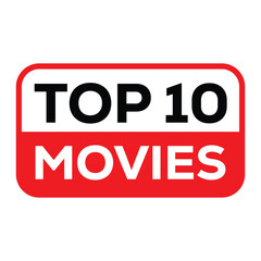 Top 10 Events vector badge or banner design. Bold black and white 