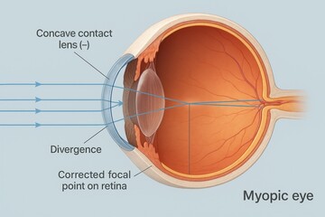 Understanding the Myopic Eye: The Role of Concave Contact Lenses and Optical Divergence in Correcting Vision