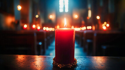 Candle symbolizing Jesus as the Light of the World, representing Christian faith and sacred symbolism