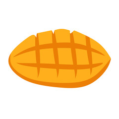 Mango Cutted Style With Grid Flesh Tropical Fruit