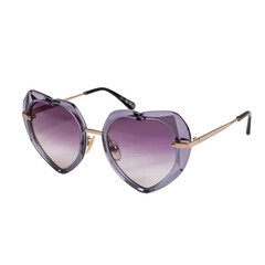 Sunglasses heart shaped fashion accessory with purple gradient lenses and metal frame