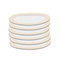 Stack of Ceramic Serving Dining Plates