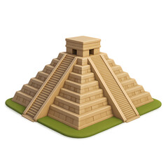 3D Chichen Itza Pyramid Illustration