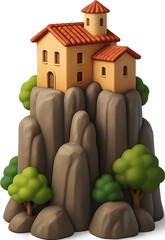 Meteora Monastery Illustration