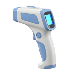 Digital infrared thermometer device for measuring body temperature isolated on transparent background