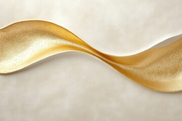 Twisted gold ribbon on cream background ideal for premium branding luxury packaging mockups and festive product designs