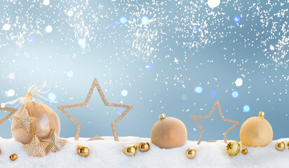 Plakat Christmas garland on white