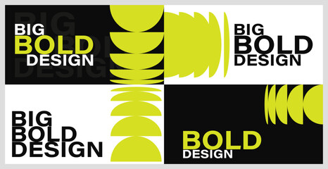 Bold Graphic Vector Illustration with Abstract Geometric Shapes