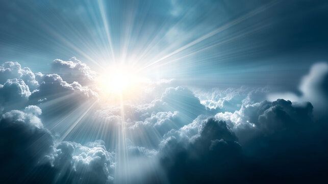 Abstract heavenly background showing brilliant light radiating from heaven realm divine revelation concept supernatural divine illumination spiritual celestial glory Christian