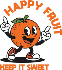 mascot fruit orange lemon illustration vector logo