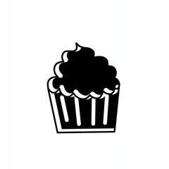 cupcake minimalist icon vector illustration isolated