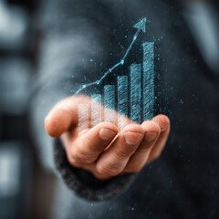 Businessman Hand Showing Rising Financial Trend