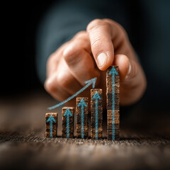 Hand Growing Business Chart Symbolizing Success Growth