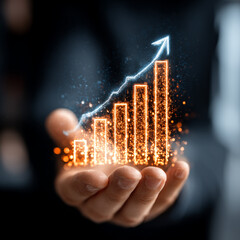 Digital Growth Chart In Hand Success