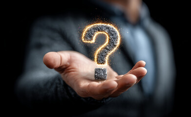 Man Seeking Answers Doubt Concept