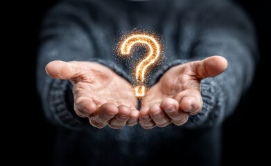 Legal Question Concept Glowing Mark On Law Books