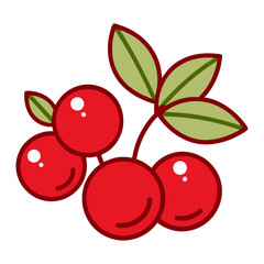 cranberry line art on white background