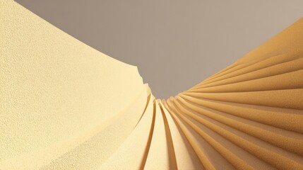 Abstract architectural spiral design with warm sandy texture and geometric flow.