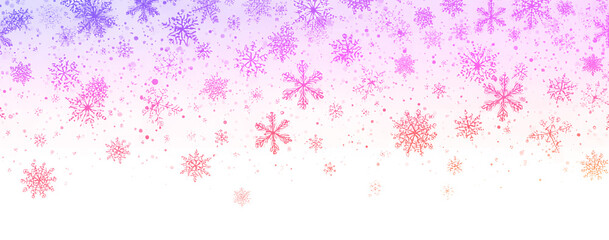 Realistic PNG falling snowflakes background on transparent