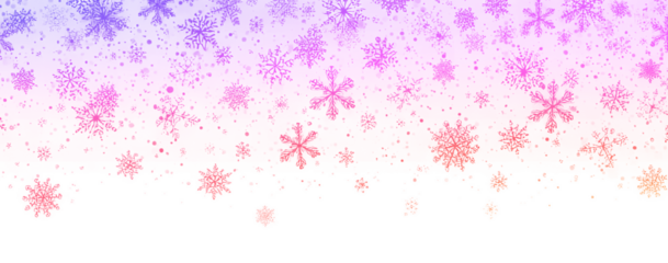 Realistic PNG falling snowflakes background on transparent