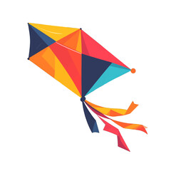 Obraz premium Abstract Geometric Kite Illustration with Vibrant Colors on White Background