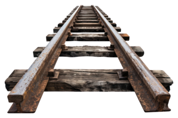 PNG Rustic railway tracks isolated background