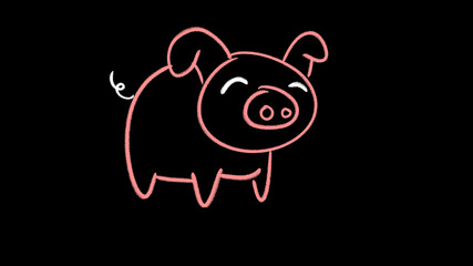 vector illustration of a pig