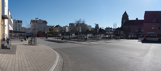 Urban Bus Station on a Sunny Day