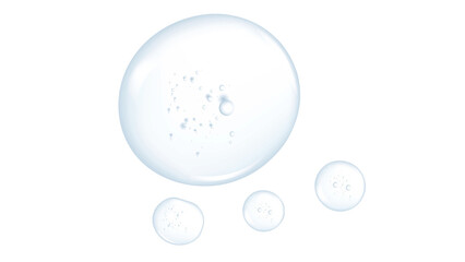 Serum gel texture isolated on transparent background. Serum drop. Realistic Liquid gel with bubbles.	
