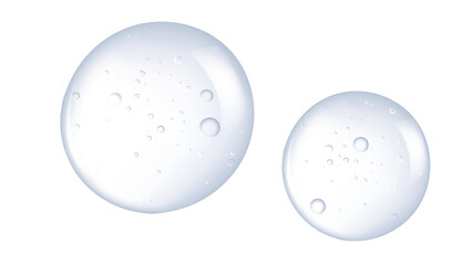 Serum gel texture isolated on transparent background. Serum drop. Realistic Liquid gel with bubbles.	
