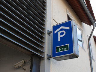 Parking Sign Indicating Available Spaces