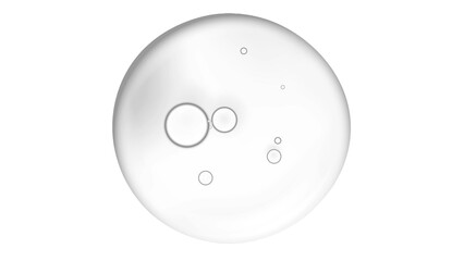 Gel serum texture. Clear skin care liquid drops. Cosmetic product swatch isolated on white background