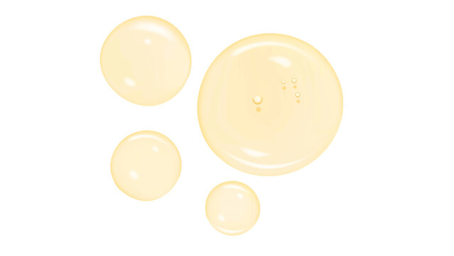 Serum gel texture isolated on transparent background. Gold serum drop. Realistic Liquid gel 