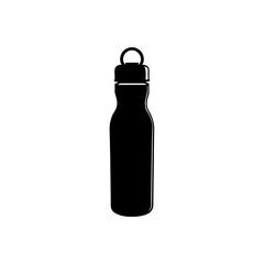 Illustration of a water bottle art on transparent background silhouette