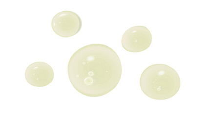 Serum gel texture isolated on transparent background. Gold serum drop. Realistic Liquid gel 