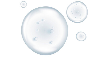 Gel serum texture. Clear skin care liquid drops. Cosmetic product swatch isolated on white background