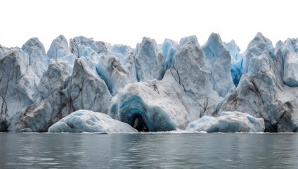 Majestic Glacier Wall in Arctic Waters - A Frozen Landscape.