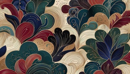 seamless background with rich and luxury floral pattern