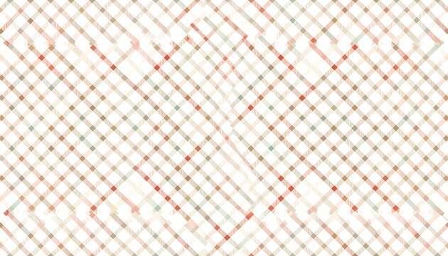 Diagonal grid pattern in warm colors, red, brown, and tan, against a white background, forming a subtle checkered look