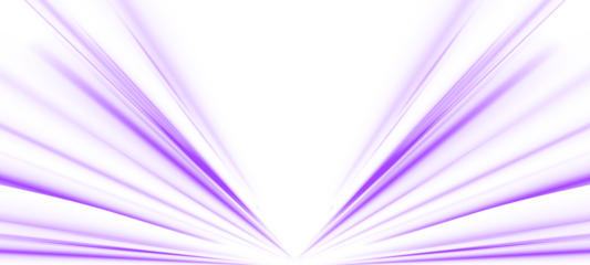 Abstract purple light streaks isolated on transparent background. Smooth glowing trails bend gracefully, blending technology and aesthetics. Modern luminous effect for design and branding.