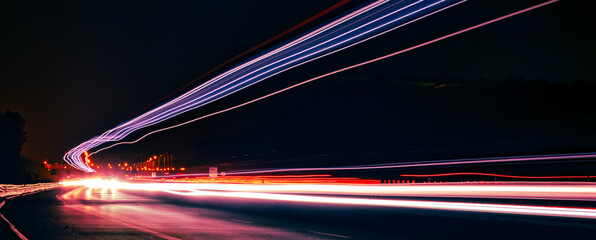 lights of cars with night