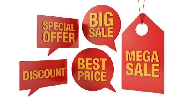 Grab incredible deals with these dynamic sale and discount notifications, perfect for attracting shoppers and boosting commerce!