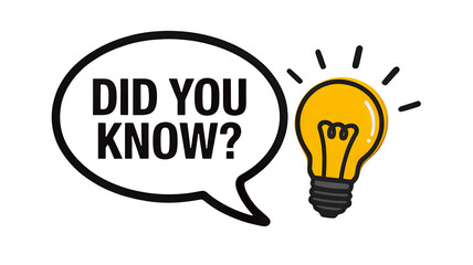 Spark curiosity and share knowledge with a bright idea symbol and "Did You Know?" text, perfect for educational content and engaging presentations.